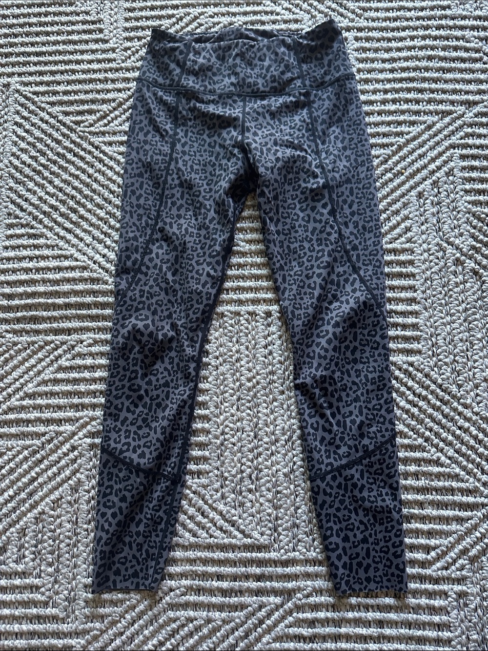 Gray and Black Leopard Print Leggings